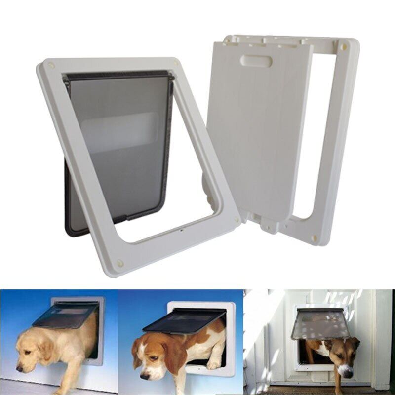 Large Dog Door ABS Plastic White Safe Pet Door For Large Medium Dog Freely In and Out Home Gate Animal Pet Cat Dog Door ราคา 711 บาท*ส่งฟรี