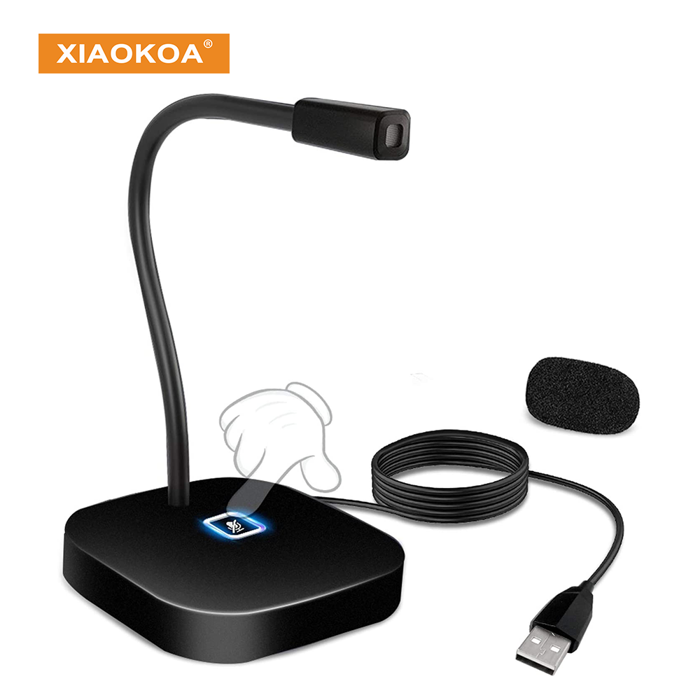 Xiaokoa usb máy tính để bàn microphone với mute nút cho máy tính, cổ ngỗng condenser mic tương thích với pc, máy tính xách tay, mac, ps4