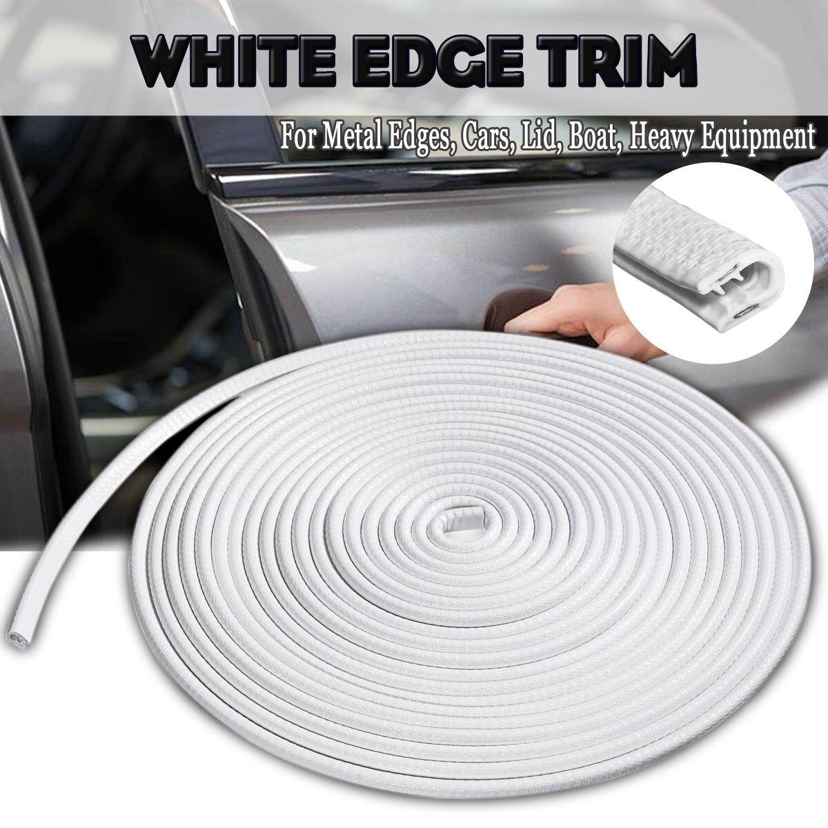 Generic 4M Ushape White Car Door Edge Trim Rubber Seal Pro White 4m