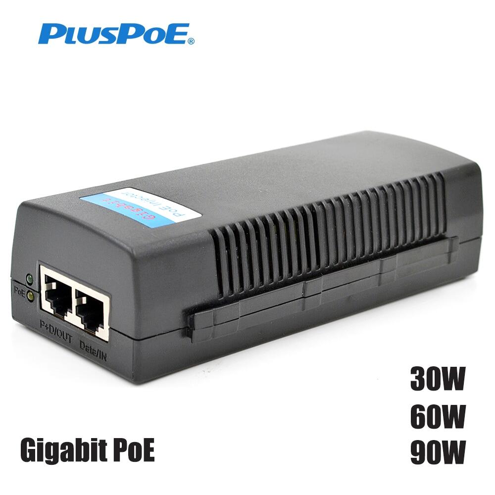 Gigabit 30W 60W 90W Bộ tăng áp PoE mạch Gigabit PoE Bộ chuyển đổi nguồn