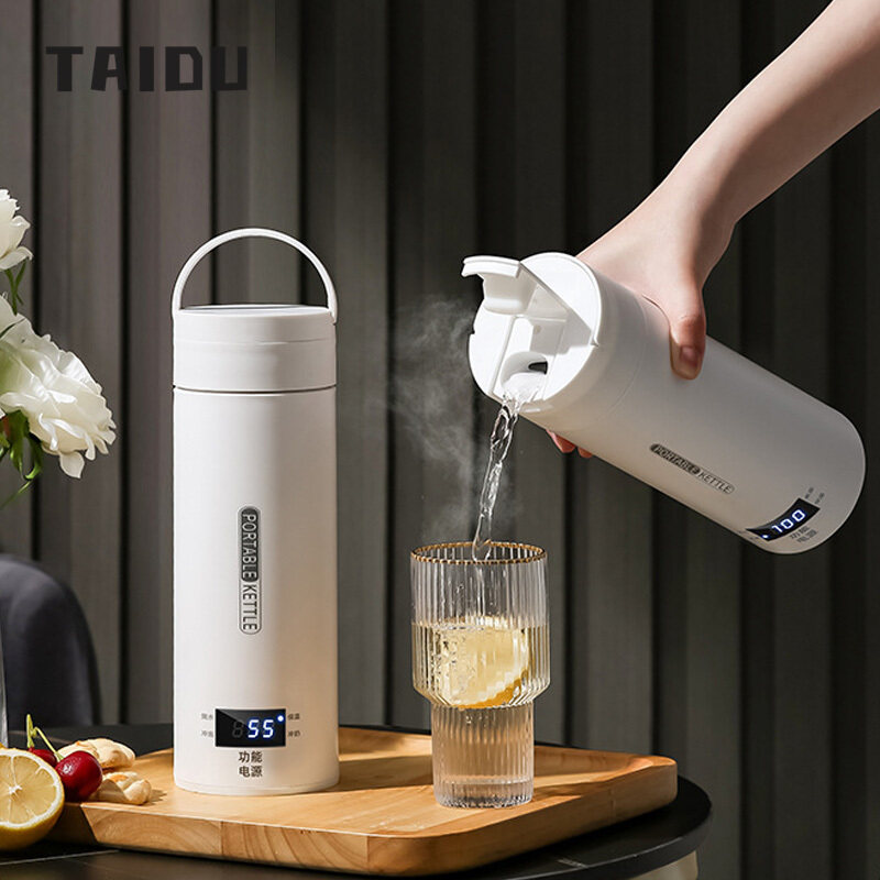 TAIDU Ấm Đun Nước Cầm Tay Mini Nhỏ Hiệu Chỉnh Nhiệt Độ Cách Nhiệt Du Lịch Văn Phòng One Làm Nóng Bằng Điện Cốc Nước 110V