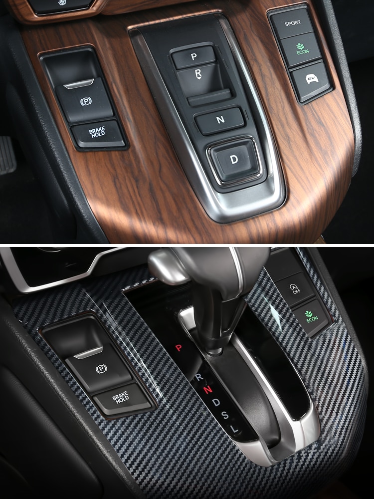 Carbon Fiber Look Console Gear Shift Panel Cover Trim For 2017-2022 Honda CR-V
