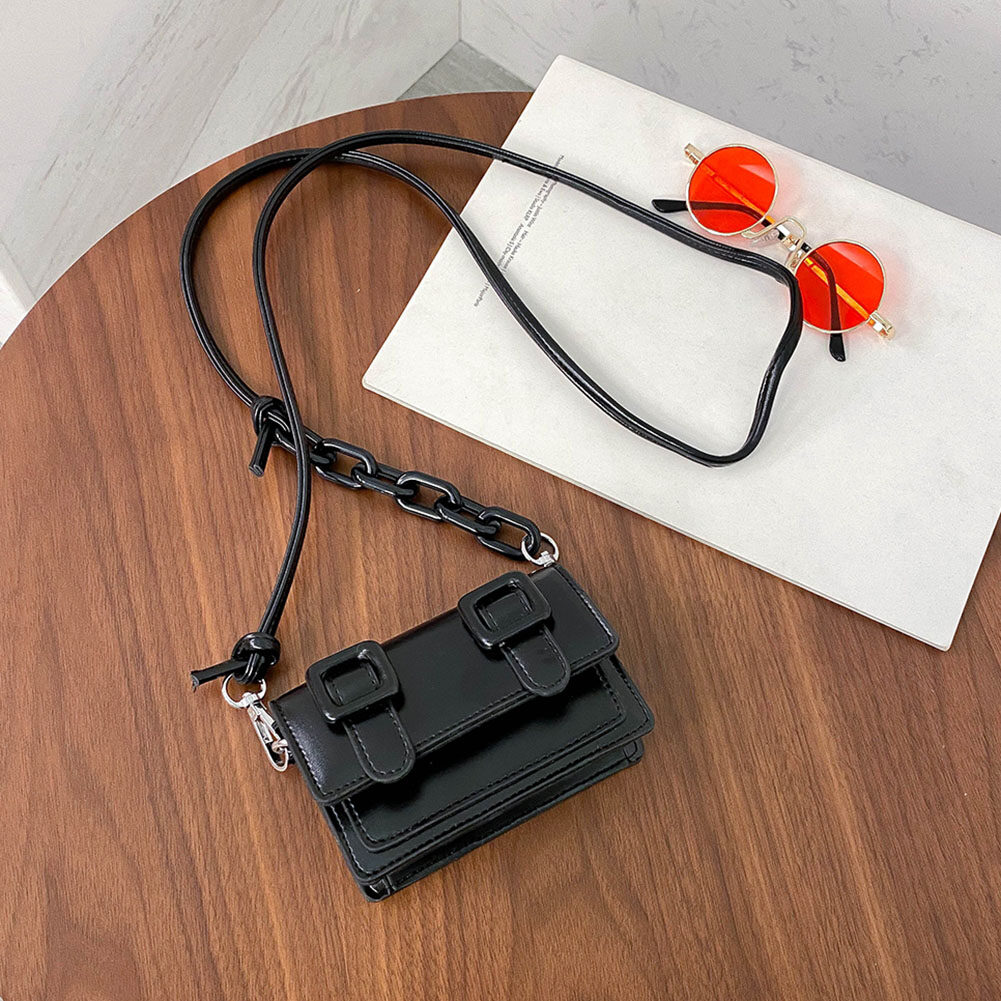 Túi xách đeo chéo mini bằng da PU màu kẹo ngọt thường ngày cho nữ