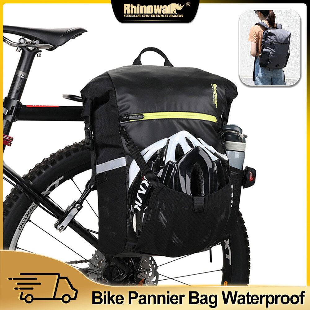 Rhinowalk ba lô đi xe đạp 12-20l trọng lượng nhẹ chức năng ba lô xe đạp du lịch đi bộ đường dài cắm trại ngoài trời lưu trữ ba lô leo núi hành lý đi lại túi phụ kiện xe đạp với túi lưới mũ bảo hiểm