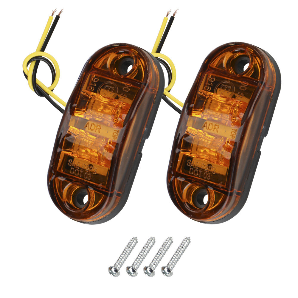 Đèn LED Xi Nhan Hông 12V- 24V 1 Cặp Đèn Cảnh Báo Cho Xe Moóc Theo Ô Tô Caravan Đèn Thông Báo Bên Hông Đỏ Vàng Màu Trắng