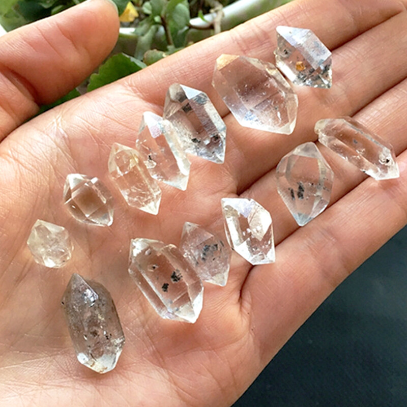 Đá Thô Kim Cương Lấp Lánh Herkimon Tự Nhiên, Đá Chữa Bệnh Pha Lê Thạch Anh Quà Tặng Trang Sức Đá Thô Khoáng Sản Tự Làm Tinh Chế Thiền Reiki Diamond