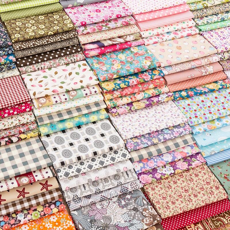 5 pcs /set 50*50cm Handmade Quilting Printed Cotton Fabric Vintage Flower Pattern Sewing Fabric DIY Sewing Dolls Cloth Crafts 5PCS