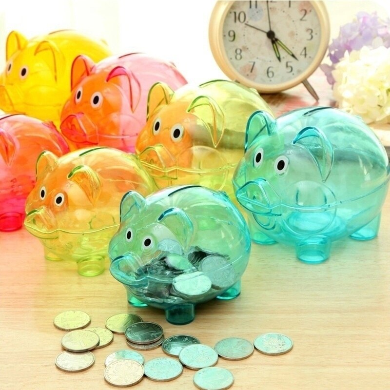 Huahua grocery Openable Saving Box Clear Lovely PIGGY Bank Coin Money Cash