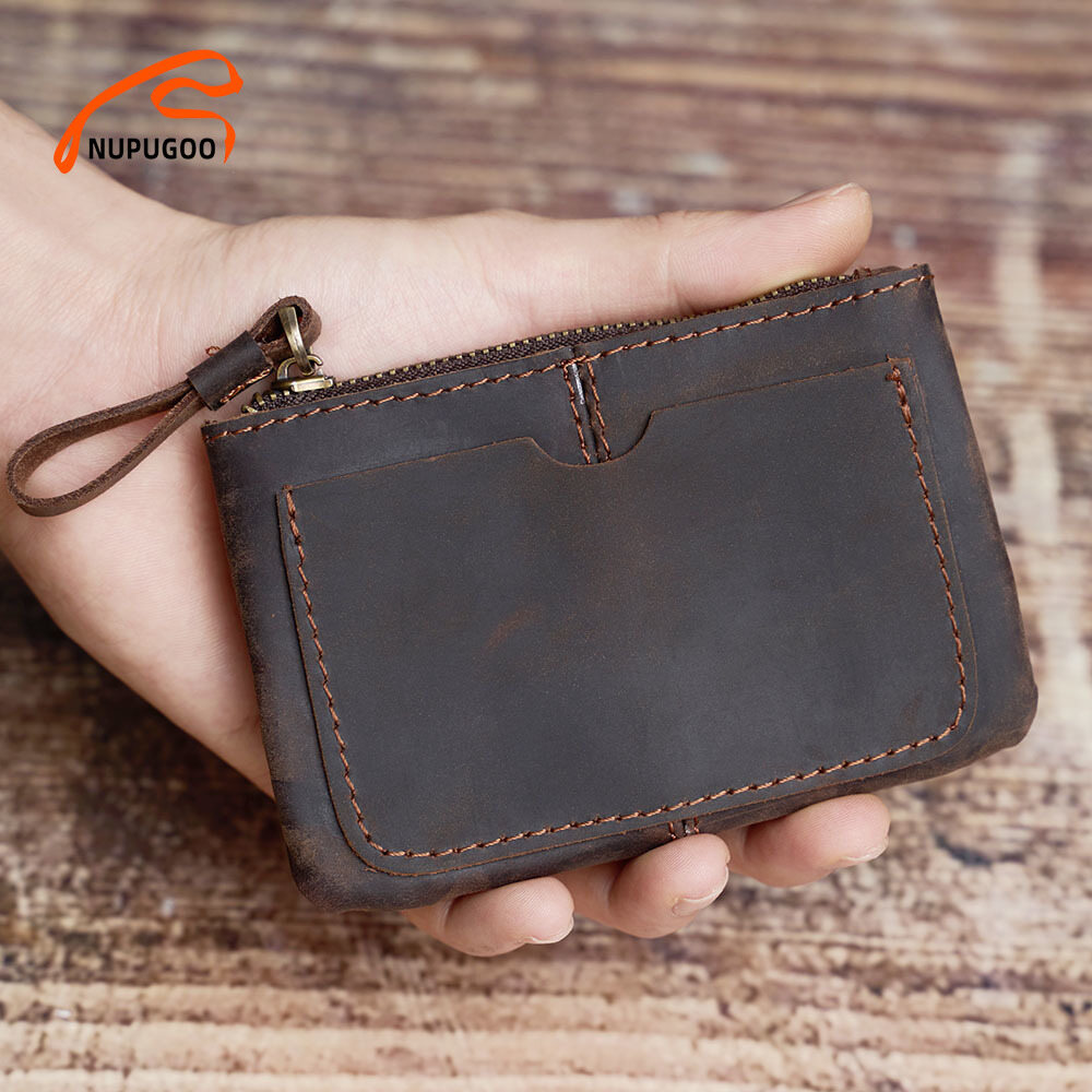 Ví Đựng Tiền Xu Mini Bằng Da Thật Ví Nam Ví Đựng Thẻ Thường Ngày Cho Nam Nhỏ Cổ Điển Mỏng Ví Nhỏ Túi NUPUGOO
