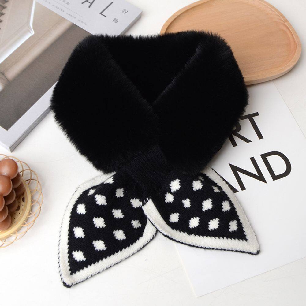 FAKU198456 Thời trang Faux Fur Plush Dày lên Khăn choàng Khăn tay Khăn quàng cổ sang trọng Yếm ấm Khăn quàng chéo - 3