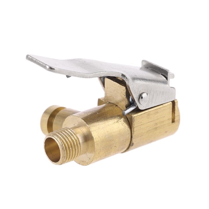[HOT W] Brass Tire Inflator Lock on Air Chuck Air Compressor Pump Fine Thread Deflation Portable tire inflator tire Chuck Hose Accessory