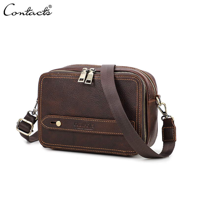 Genuine Leather Men Mini Shoulder Bags Casual Crossbody Bags Clutch Small