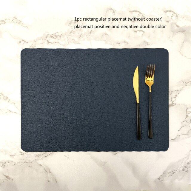 Nordic หนัง Placemats อุปกรณ์กันน้ำบนโต๊ะอาหารโรงแรมร้านอาหาร Placemat สร้างสรรค์แผ่นเสื่อห้องครัวอุปกรณ์เสริม