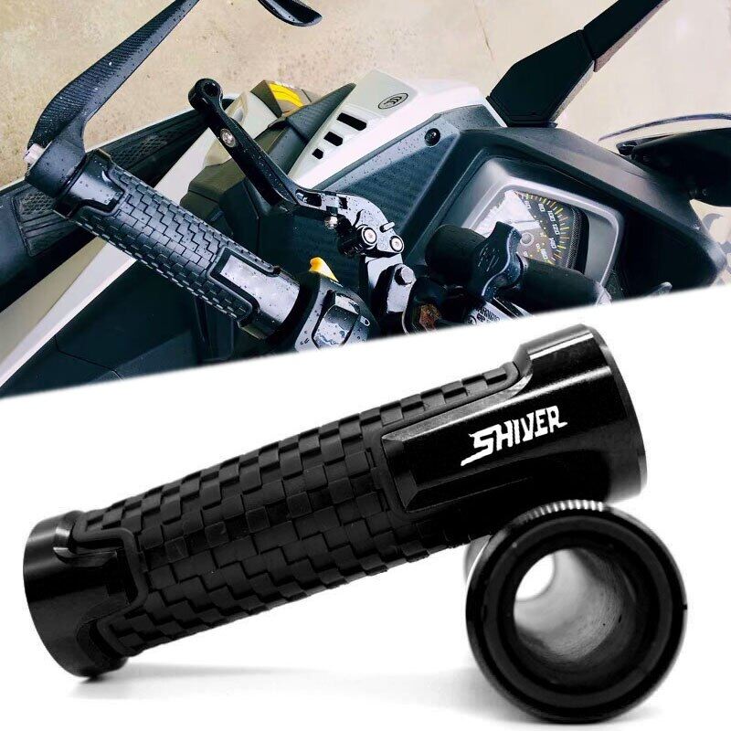 ZZOOI Motorcycle CNC Aluminum Rubber Gel 22mm Handle Bar Grip Hand Grips For Aprilia Shiver 750 900