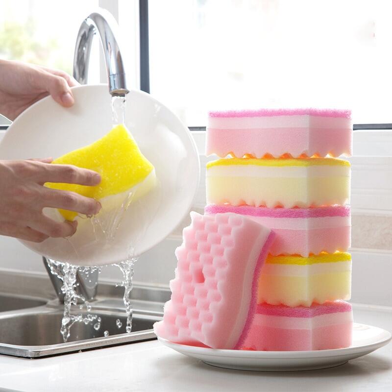 [Hot K] 1/2/3/5 Miếng Bọt Biển Rửa Chén Thần Kỳ Sáng Tạo Miếng Lau Chùi Thần Kỳ Nhà Bếp Phòng Tắm Gia Dụng Miếng Bọt Biển Thần Kỳ