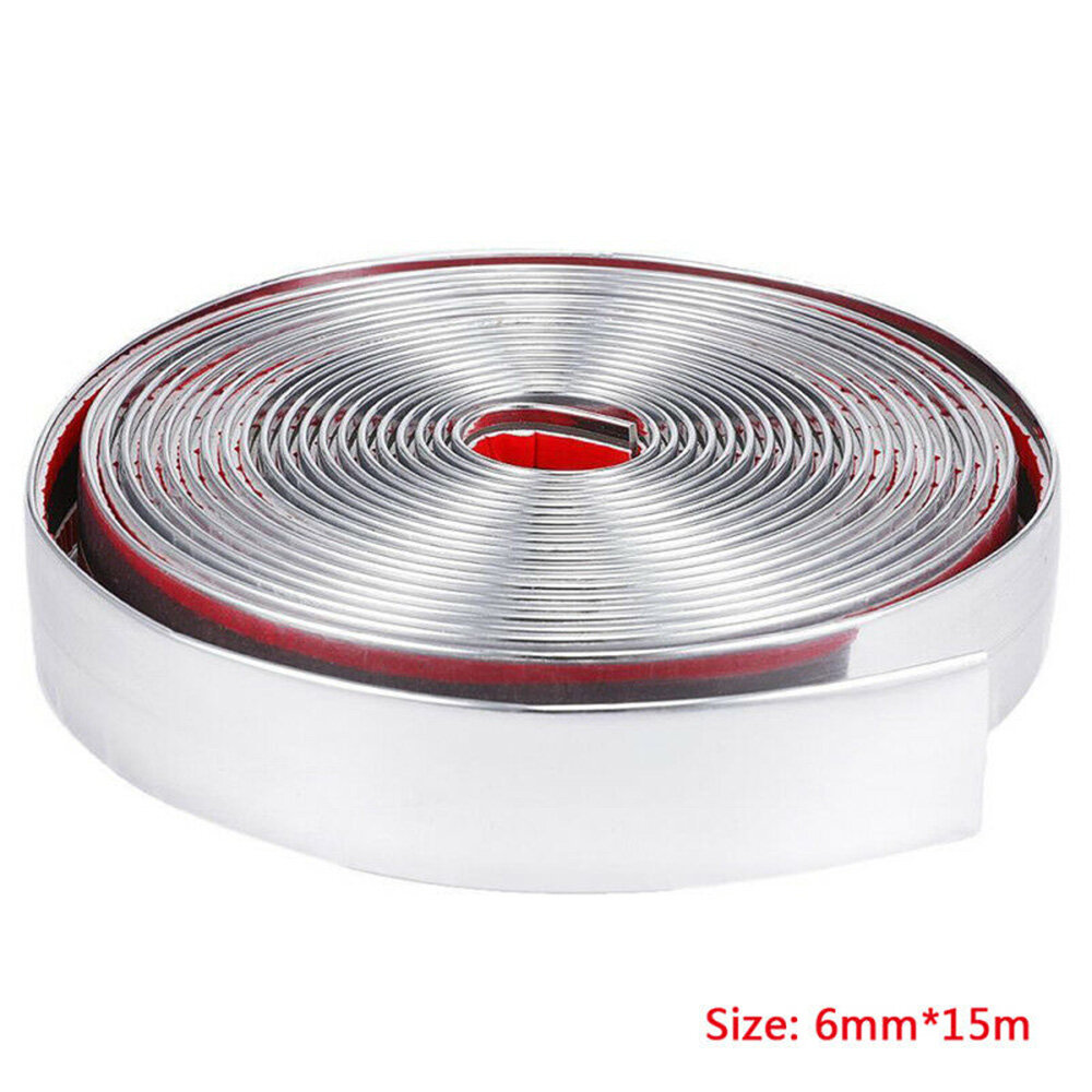 【tehautoshop】15M Chrome Khuôn Gờ Xe Ô Tô Viền Trang Trí Nội Thất Ô Tô Bên Ngoài Dải Bảo Vệ