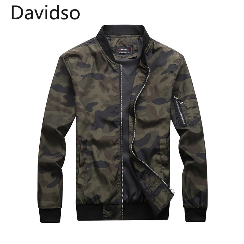 Davidso Áo Khoác Nam Khóa Kéo Rằn Ri Chất Lượng Áo Khoác Nam Áo Khoác Bomber Áo Khoác Ngoài Mùa Thu Cho Nam M-7XL Ngoại Cỡ
