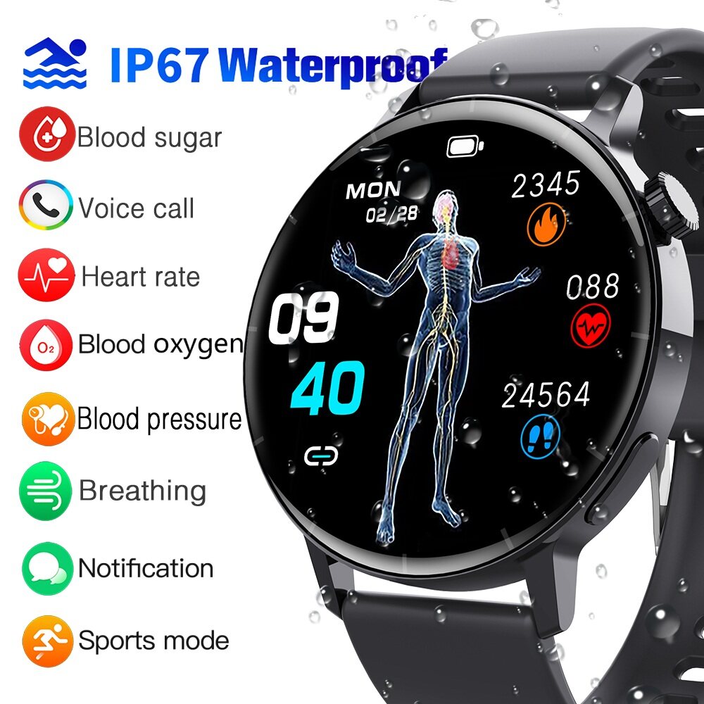 New đường huyết Đường Đồng hồ thông minh F67s Smartwatch Cho Vòng đeo tay nam/nữ Heart Rate Đo Oxy Trong huyết áp Cơ Thể kiểm soát nhiệt độ Bluetooth Cuộc Gọi Bằng Giọng Nói thể dục thể thao không thấm nước Tracker