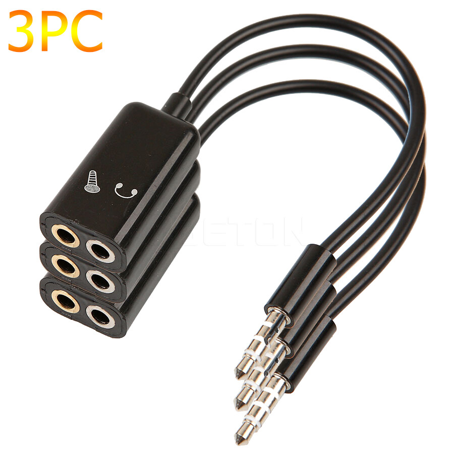 3PCS 3.5Mm Jack Cáp Âm Thanh Stereo Splitter 1 Nữ Để 2 Nam Adapter Tai Nghe Tai Nghe Kết Nối Tai Nghe Với Microphone Adapter