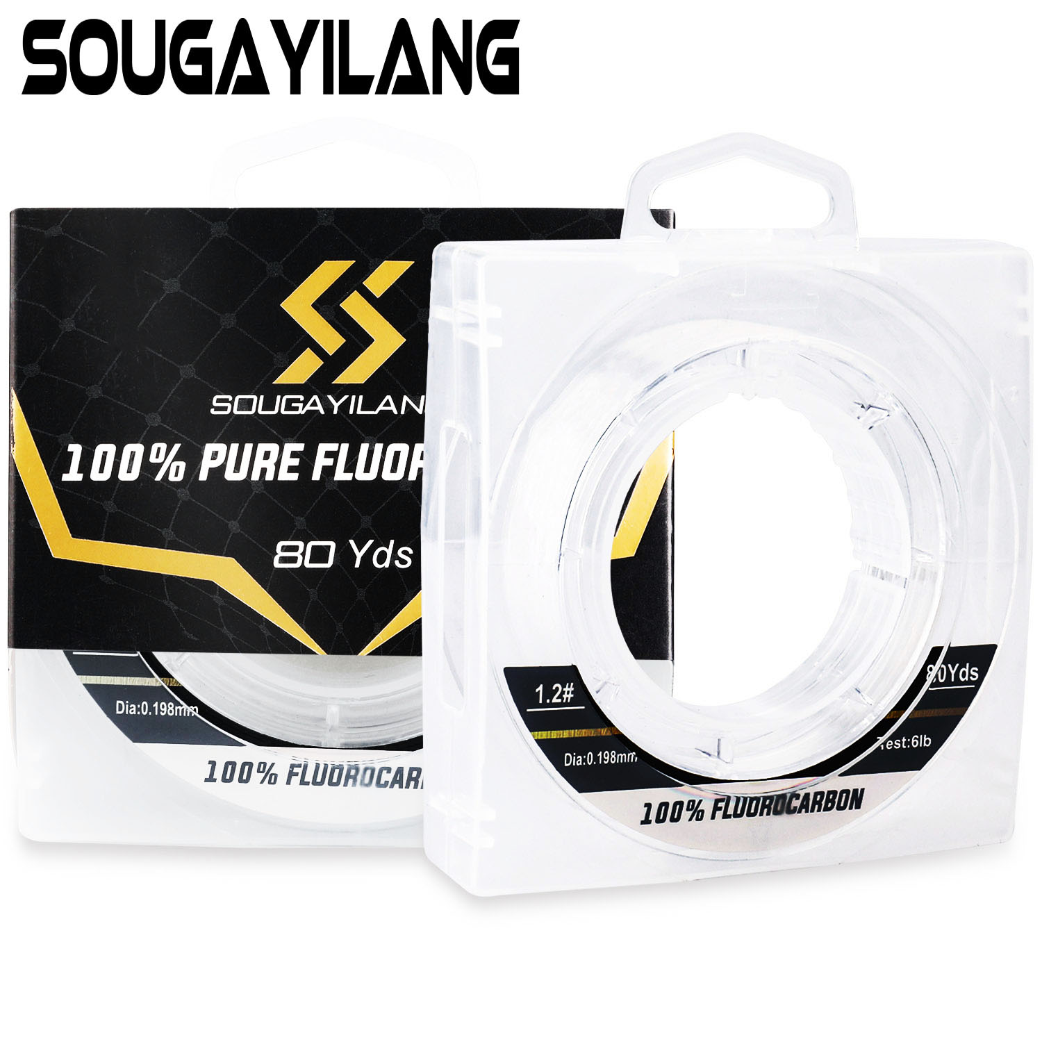 Dây câu fluorocarbon dây câu chìm bằng carbon 80 yds 73m 3-68lb 100% dây câu cá chắc chắn vật liệu lãnh đạo fluorocarbon hoàn toàn của đức