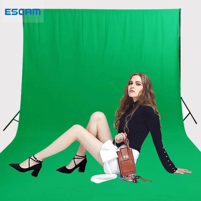ESCAM Phông Chụp Ảnh Nền Màn Hình Màu Xanh Lá Cây Vải Xanh Thả Ra Sau Cho Video Studio Chụp Ảnh