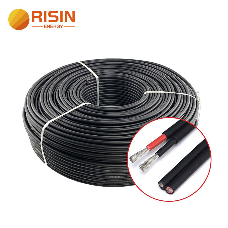 Risin Cáp PV Năng Lượng Mặt Trời Lõi Kép 2X4Mm 2X6Mm PV1-F 2PfG 1169 Dây Điện Một Chiều 1000V Hai Lõ