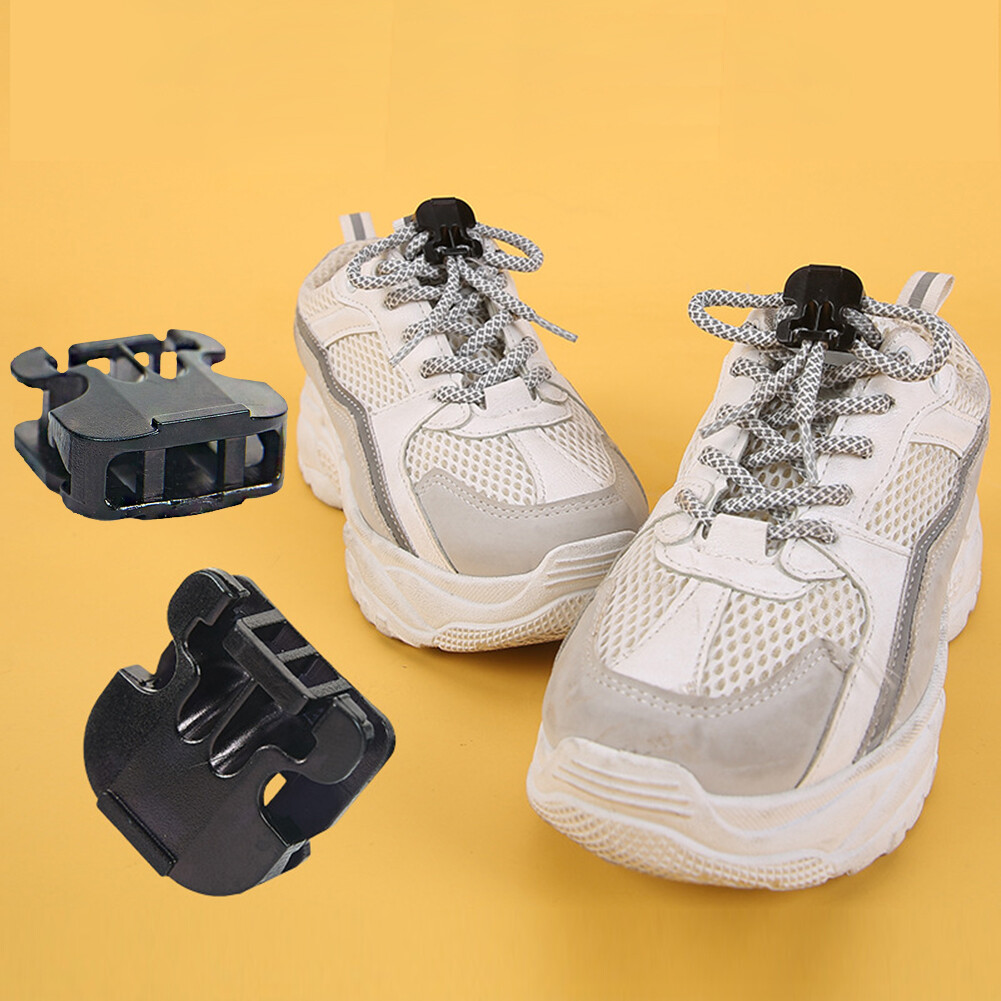1 cặp khóa giày Giày sneaker dây buộc đóng cửa dây giày khóa không buộc khóa cái kẹp dây móc khóa thắt nút Stopper chạy ngoài trời