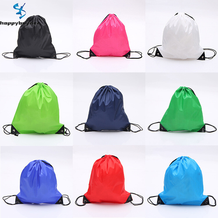 Happybuyner Ba Lô Dây Rút Chống Nước Mới Túi Đi Biển Túi Dây Buộc Màu Trơn Tiện Lợi Đa Năng Bán Sỉ