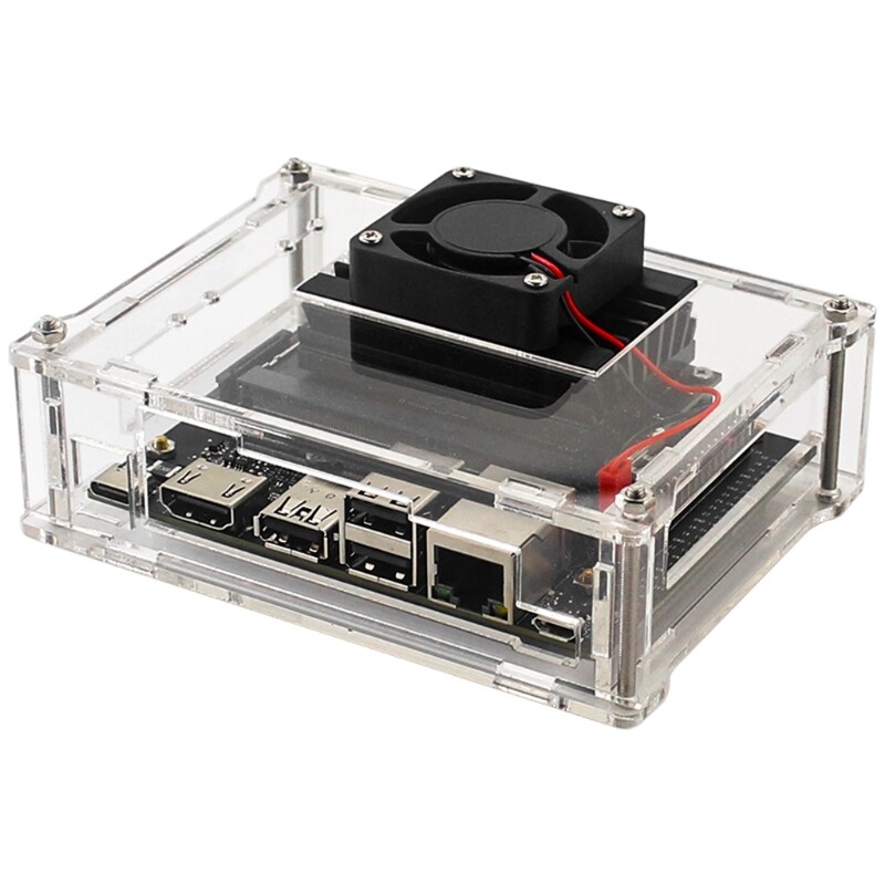 Bộ Vỏ Nhựa Acrylic Trong Suốt Với Bộ Phát Triển Quạt Làm Mát, Máy Tính Mạnh Mẽ AI Mini, Cho NVIDIA Jetson Nano