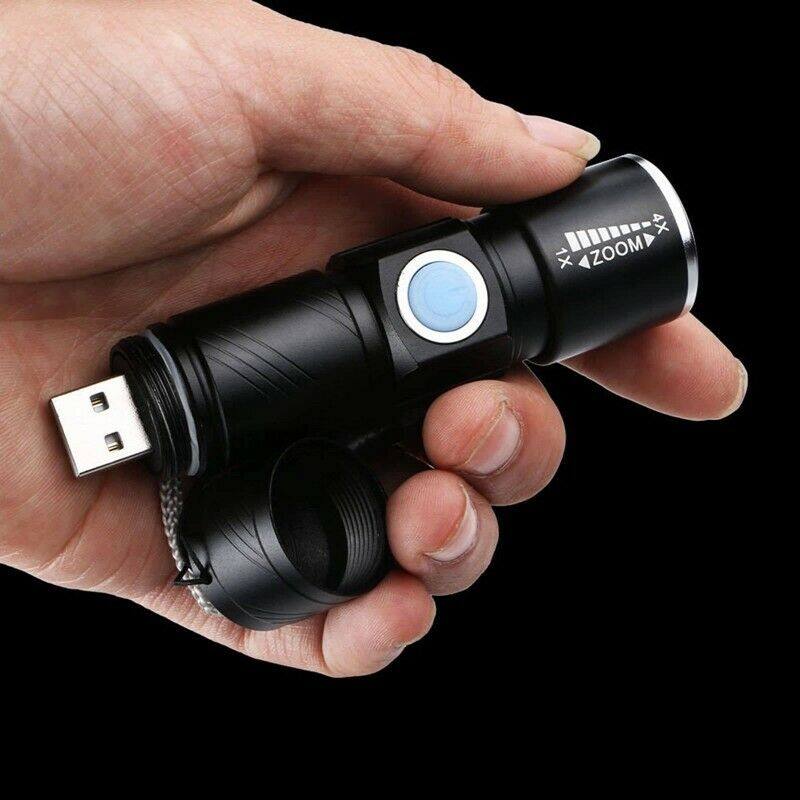 Bitak đèn led cree mini siêu sáng đèn pin sạc usb chiến thuật đèn