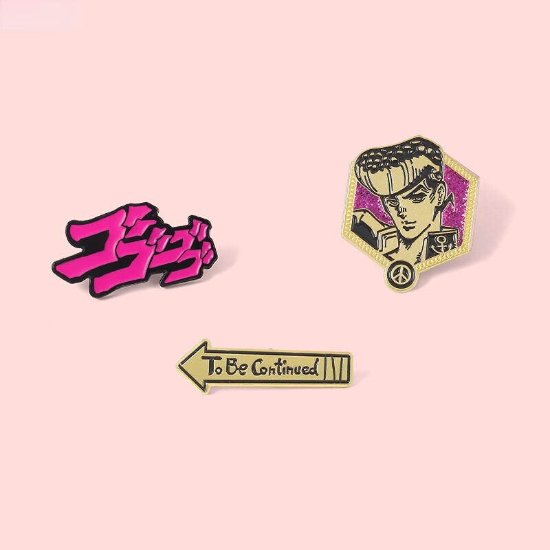 JoJos Ghim Cài Áo Tráng Men Bizarre Adventure Ghim Cài Ve Áo Cổ Áo Quần Áo Phụ Kiện Trang Sức Phù Hiệu Hợp Kim Thời Trang Quà Tặng