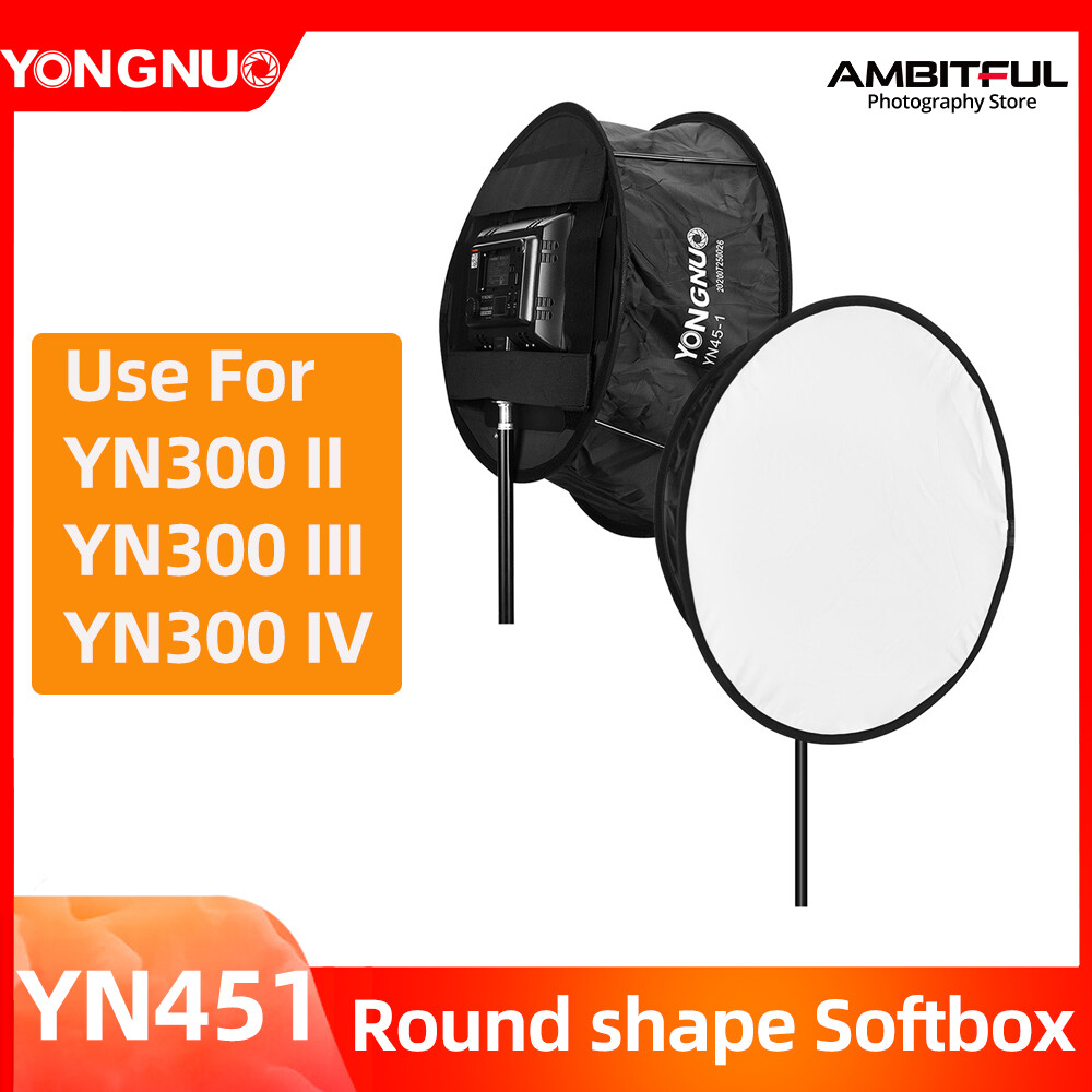 Yongnuo máy khuếch tán hộp mềm hình tròn cho yongnuo yn300 ii yn300iii yn300 iv yn320 bảng đèn led video bộ lọc mềm có thể gập lại