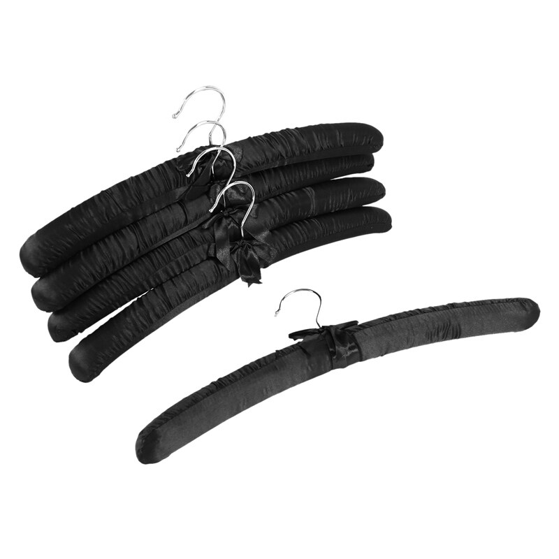【coat hanger】 17 Inch Large Satin Padded HangersSilk Hangers For Wedding Dress ClothesCoatsSuitsBlouse (Black5 Pack) ราคา  1,354 บาท*ส่งฟรี