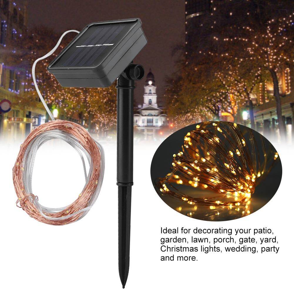 พลังงานแสงอาทิตย์ไฟ String OUT สายไฟ 100 LED ไฟประดับ 8 โหมดไฟตกแต่งสำหรับ Garden YARD พลังงานแสงอาทิตย์ไฟ String OUT สายไฟ 100 LED ไฟประดับ 8 โหมดไฟตกแต่งสำหรับ Garden YARD