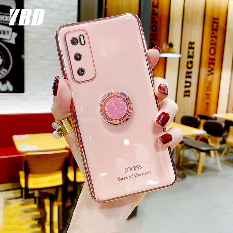 YBD Ốp Bảo Vệ Máy Ảnh Chính Xác Cho Vivo V20 SE V20SE Y70 2020 4G Ốp Chống Rơi Mạ Phong Cách Nữ Tính Với Giá Đỡ Điện Thoại Đồng Hồ Sáng Tạo