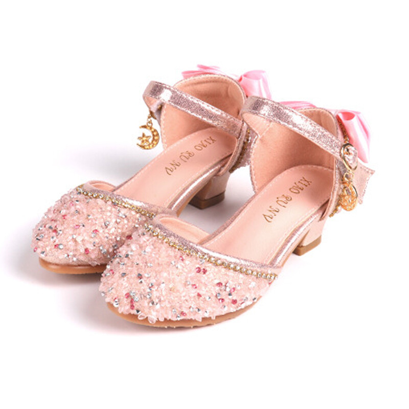 , Giày Pha Lê Gót Cho Trẻ Em, Xăng Đan Đầm Đế Xuồng Đám Cưới Cho Bé Gái Khiêu Vũ Đính Kim Sa 5 6 7 8 9 10 Năm