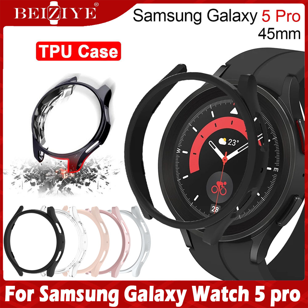 Vỏ bảo vệ mềm cho Samsung Galaxy Watch 5 pro 45mm Silicone bảo vệ Vỏ đồng
