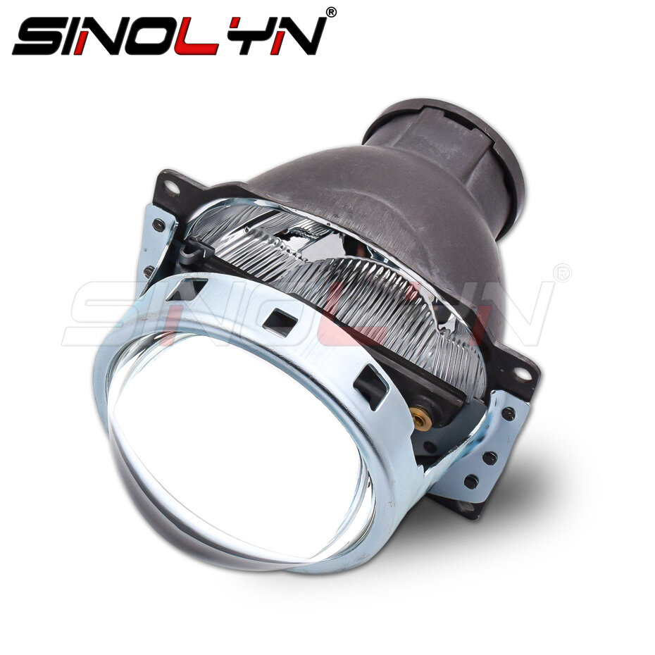 Ống kính đèn pha SINOLYN Bi-xenon, bằng kim loại 3 inch, sử dụng đèn LED/HID/Halogen H11 điều chỉnh đèn pha ô tô-INTL