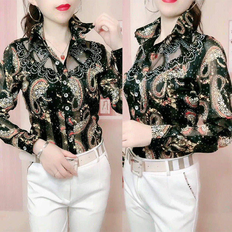 áo voan nữ Áo Khoác Nữ Chống Nắng Vải Voan Dài Tay Phối Ren Khí Chất Mới Mùa Xuân Hè Phong Cách Hàn Quốc
