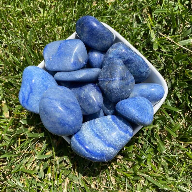 100g Blue Aventurine Tumbled Stone | Blue Aventurine Polished Pebbles | Reiki Healing Crystals | Thi