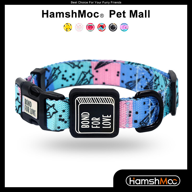 Hamshmoc vòng cổ chó mềm vòng cổ thú cưng có thể điều chỉnh với khóa chắc chắn nylon chắc chắn nhẹ cho chó nhỏ vừa lớn