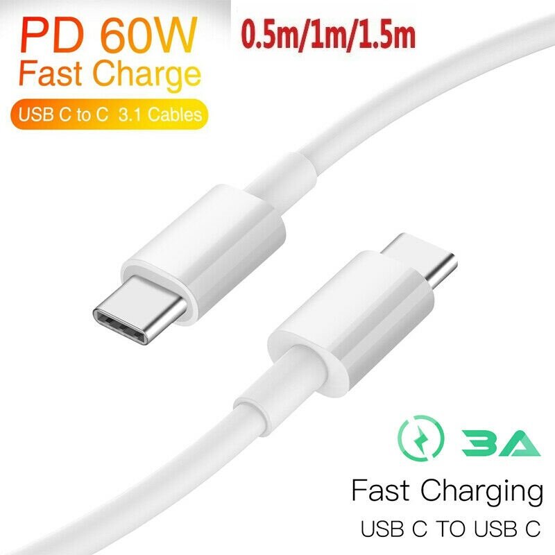 [Songful] 0.5m/1m/1.5m loại USB C để USB C 60W 3A PD nhanh chóng cáp sạc nhanh USB C đực với đực cho Macbook điện thoại thông minh Samsung