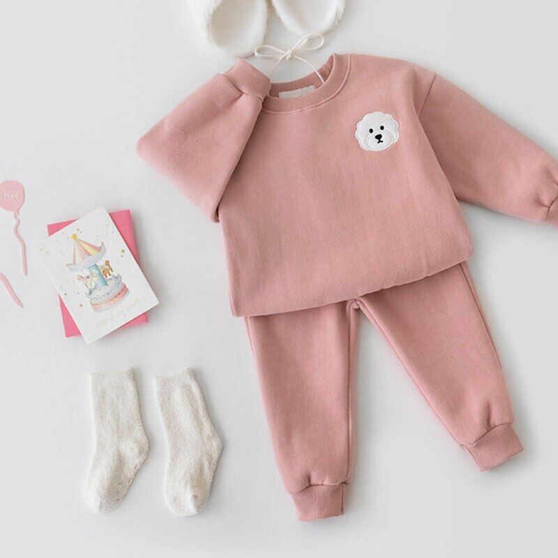 Milancel 2023 Bộ quần áo cho trẻ em mới trẻ sơ sinh bé trai Bộ đồ thể thao in hình thú Áo Hoodie bé gái bộ