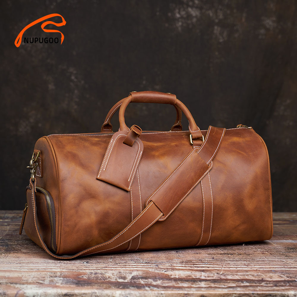 large leather luggage bag