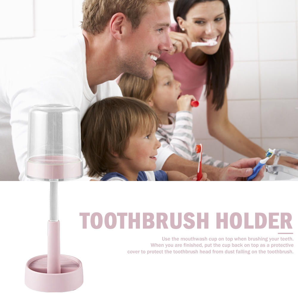 {hot} Toothbrush Storage Rack Height Adjustable Electric Tooth Brushes Organizer Lightweight with Mouthwash Cup Home Storage Supplies