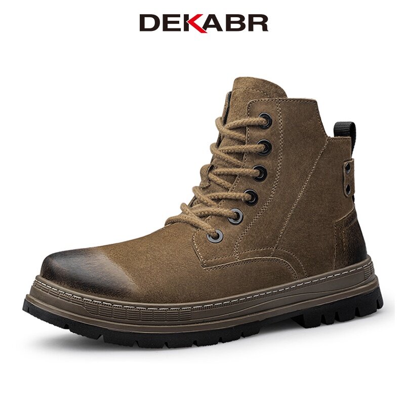 DEKABR Brand Autumn Winter Men Boots High Quality Comfortable Warm Fur Lace