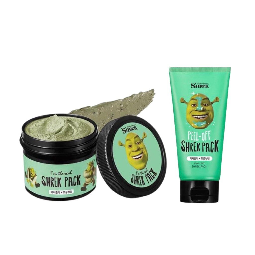 Mặt nạ đất sét bạc hà rau má i’m the real shrek pack 110g làm sạch mụn đầu đen / mặt nạ lột mụn sherk peel-off