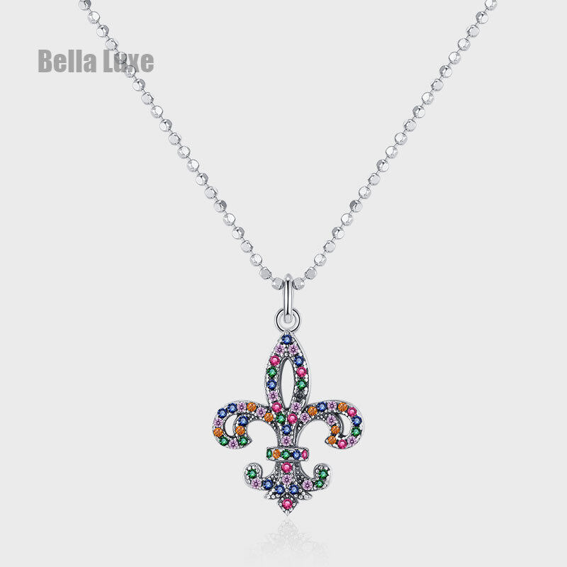 S925 Sterling Silver Cầu Vồng Zircon Vòng Cổ Nữ Iris Crest Sterling Silver Bạc Vòng Cổ Xương Đòn