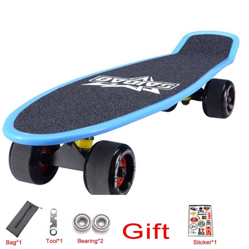 ใหม่22นิ้วสเก็ตบอร์ด Mini Cruiser สเก็ตบอร์ดพลาสติก Longboard กล้วย Fishboard Street กีฬากลางแจ้งสำหรับเด็กผู้หญิงเด็กผู้ชาย