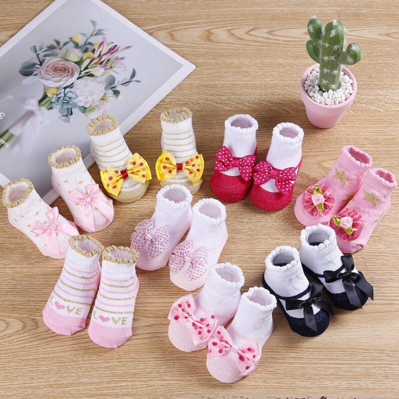 HOT JKIHKKWMKJMJG 524 5 Pairs lot Lovely Newborn Baby Socks Infant Cotton